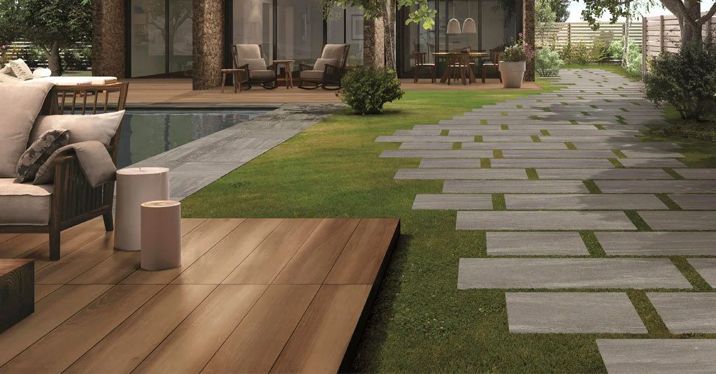 3 Landscaping Ideas for Mixing Concrete Paving Stones, Natural Stone, and Wood in Rockland County, NY