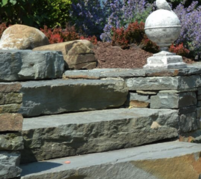 Highlight a Design of Retaining Wall Blocks with Outdoor Lighting in New Rockland County, NY 
