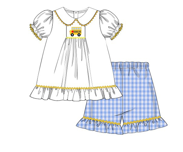 back to school smocked outfit