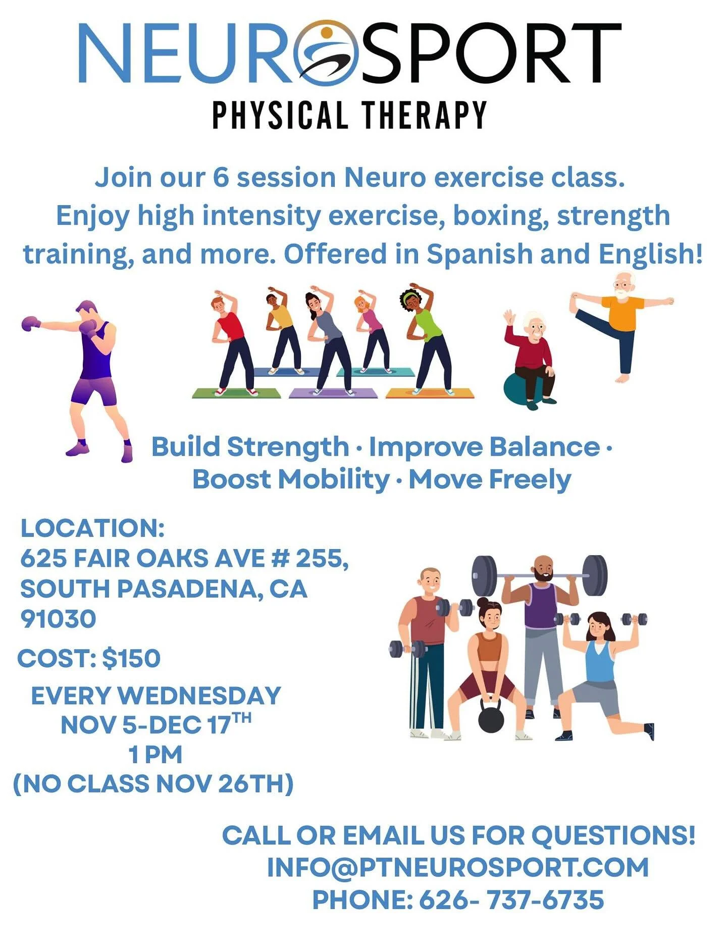 💥📢 New Class Alert! 📢💥

We&rsquo;re excited to announce our new Neuro Exercise Class &mdash; designed specifically for individuals with neurologic conditions! 💪🧠

Join us to build strength, improve balance, and keep moving strong through the ho