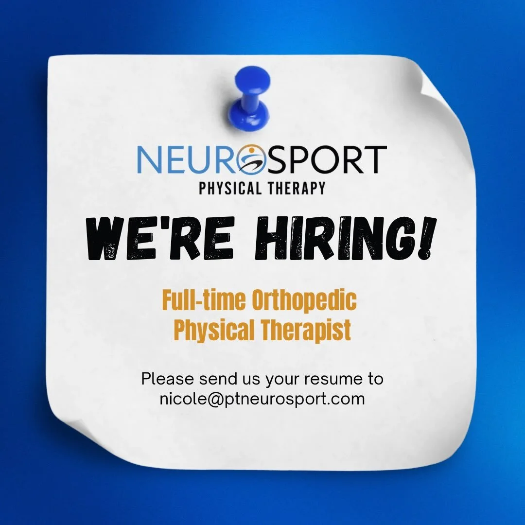 💥We&rsquo;re Hiring! 💥
NeuroSport is looking for an Orthopedic Physical Therapist to join our team!
If you&rsquo;re passionate about one-on-one patient care and want to grow in an environment that prioritizes mentorship and professional development