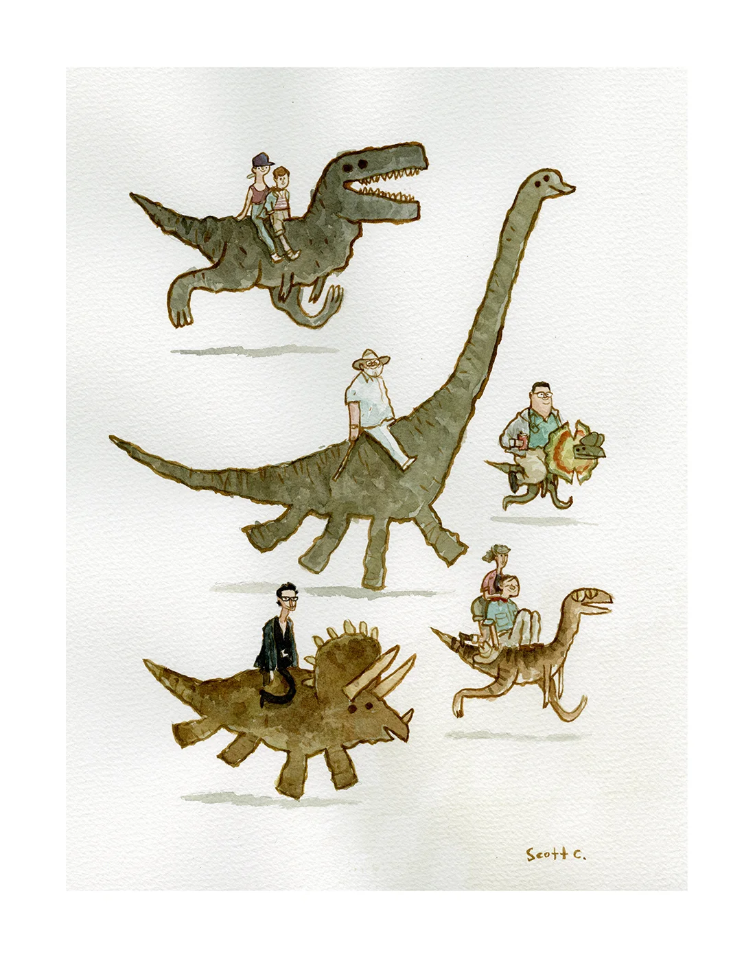 “Jurassic Backs” 11×14 inches (limited edition) $30