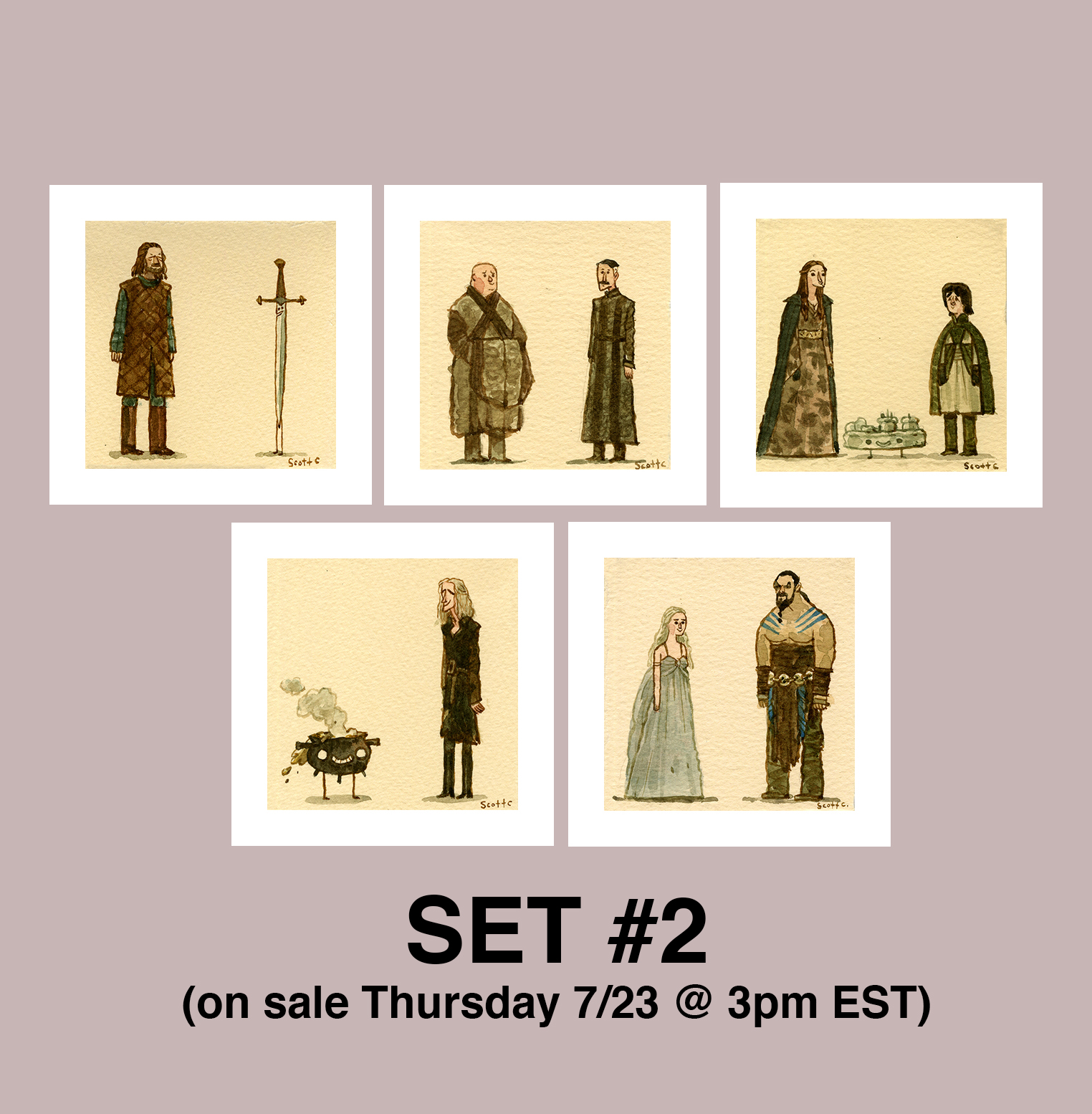 9. Great Showdowns GoT Edition Print Set #2 - $75