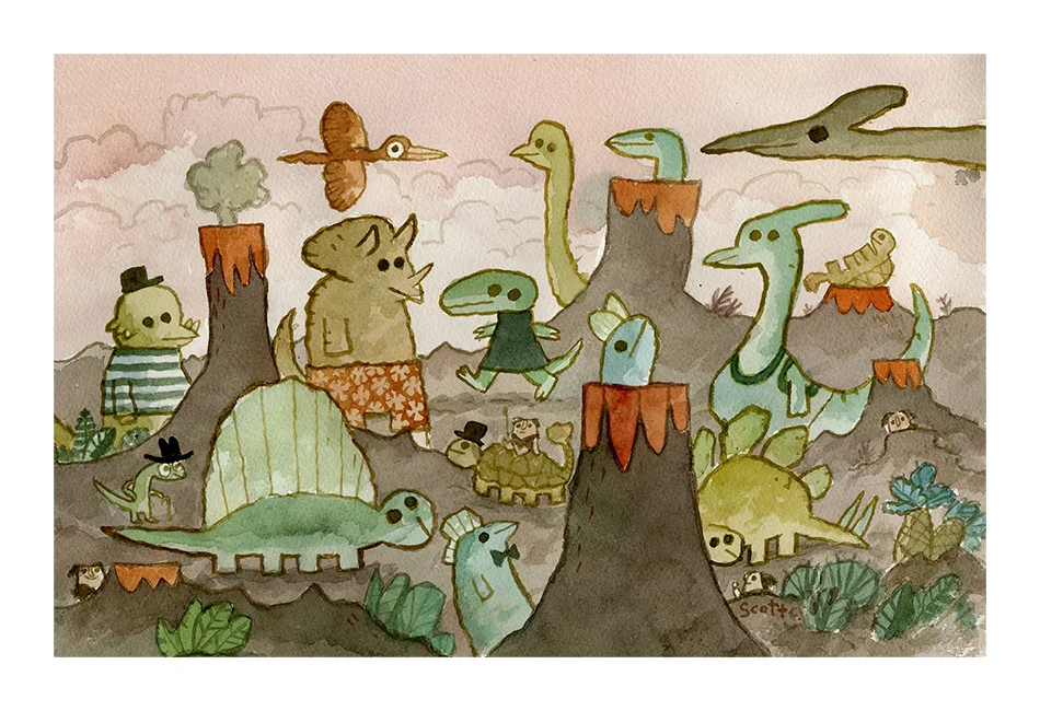 “Dinosaur Day” print – $45 (13×19, edition of 100)