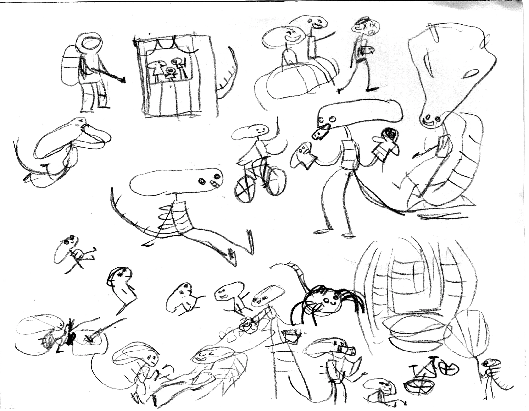 Just doodling aliens enjoying their days and nights.