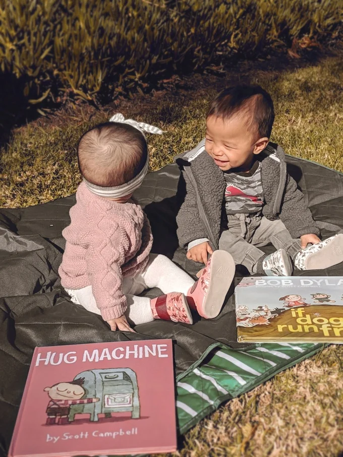 LOOK AT HOW PUMPED THESE BABIES ARE! They just meet up for picnics to read their books and wear their new shoes. Your baby should hang with these babies!