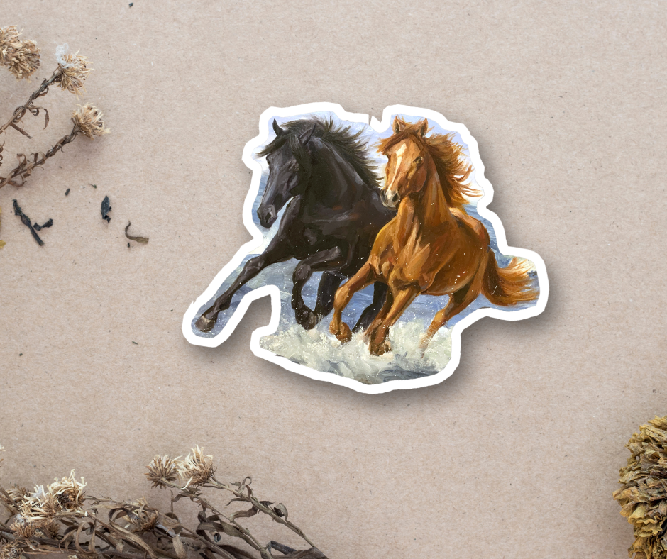 Beach Horses Sticker