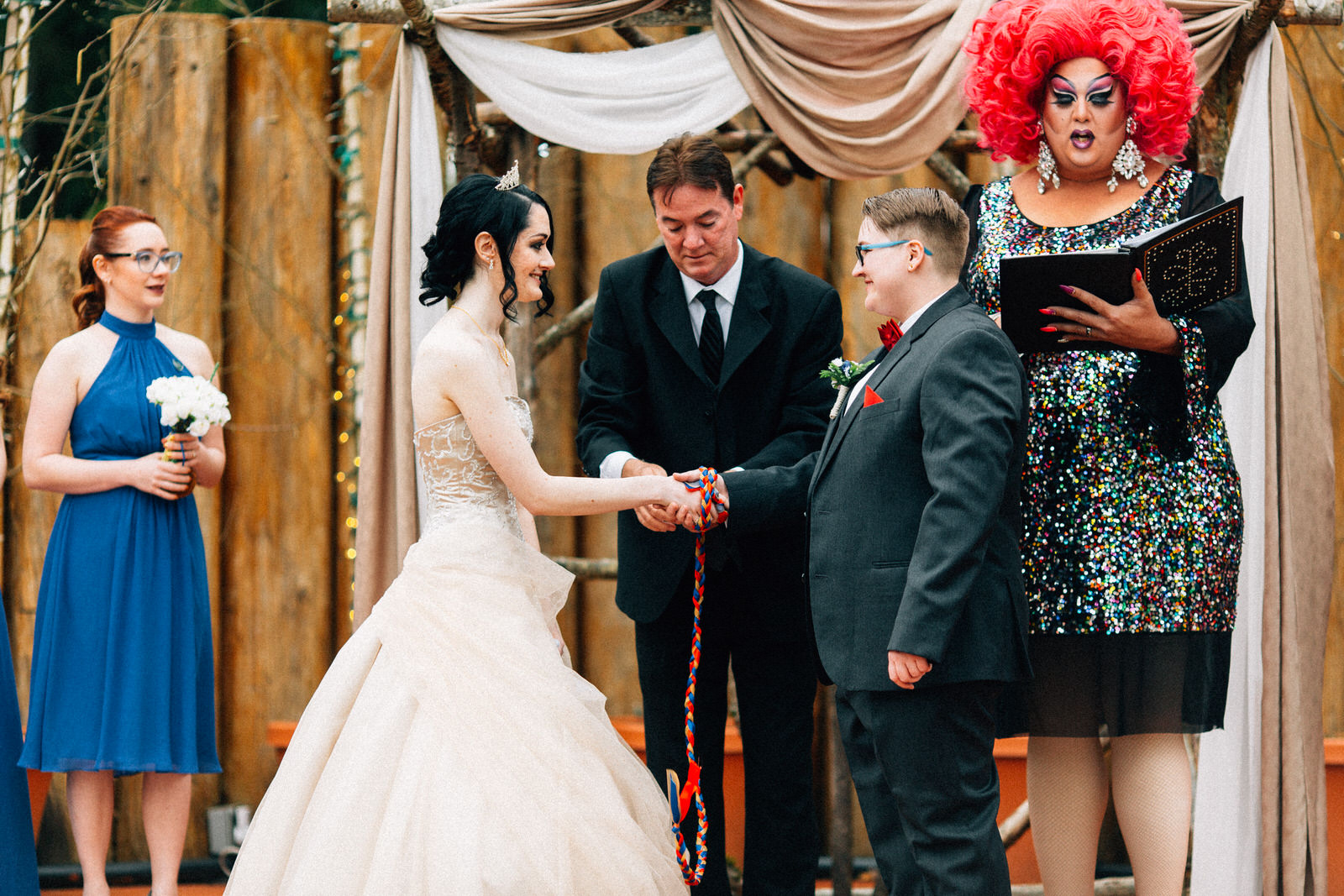 seattle feminist wedding photographer lgbtq lgbt queer wedding downtown fuck yeah weddings kendall lauren shea harry potter