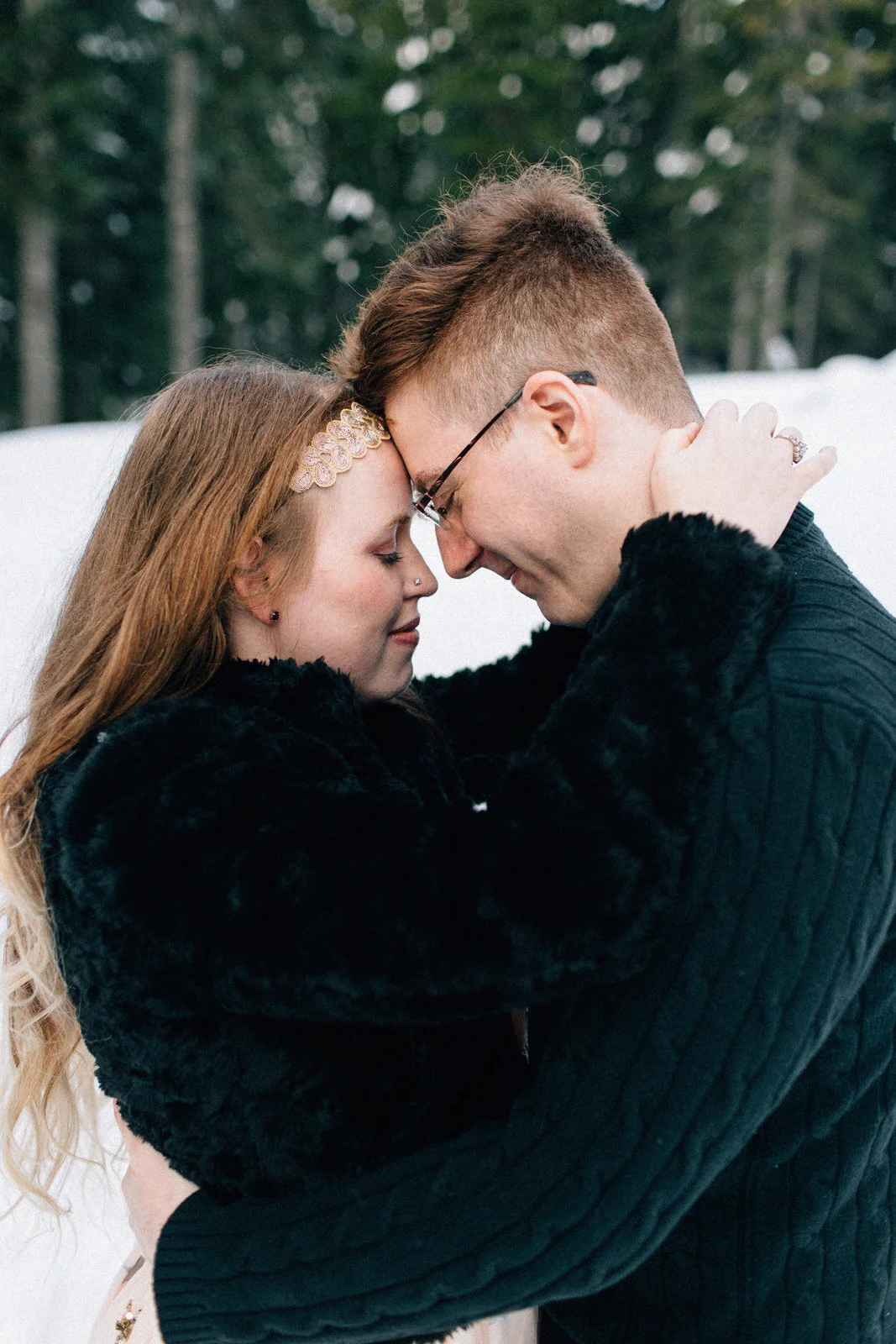 Snoqualmie Pass fuck yeah weddings engagement session snow mountains kendall shea feminist phtographer