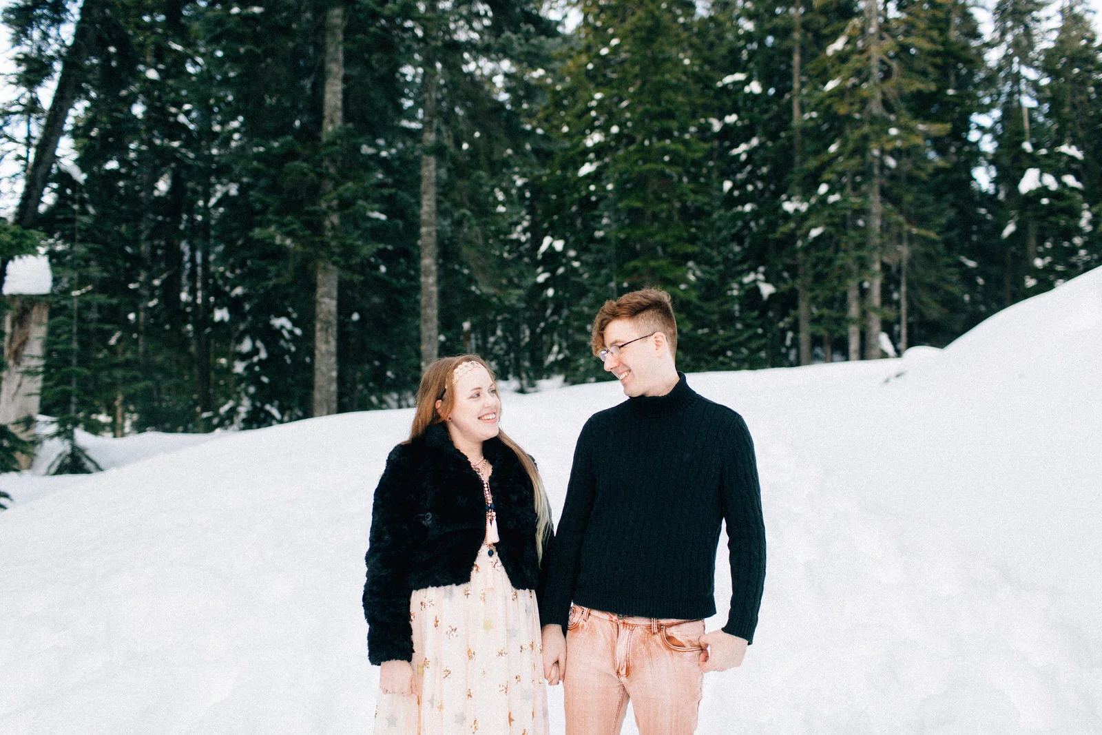 Snoqualmie Pass fuck yeah weddings engagement session snow mountains kendall shea feminist phtographer