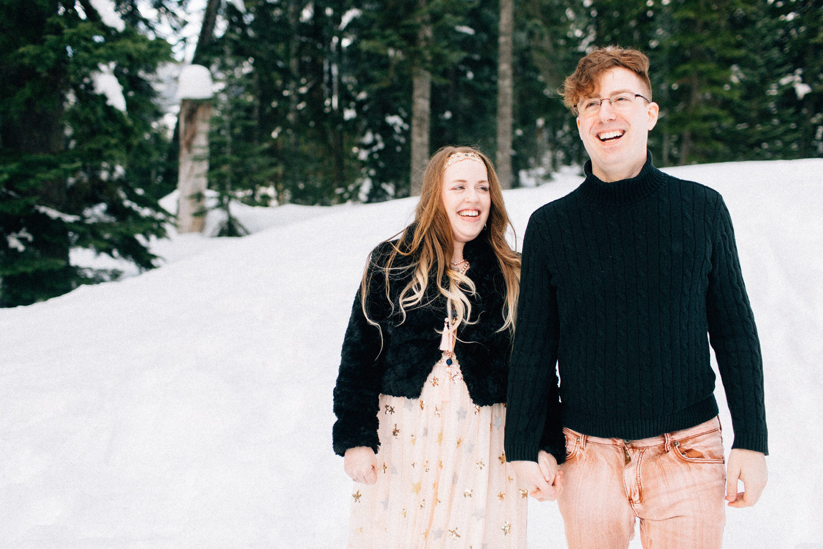 Snoqualmie Pass fuck yeah weddings engagement session snow mountains kendall shea feminist phtographer