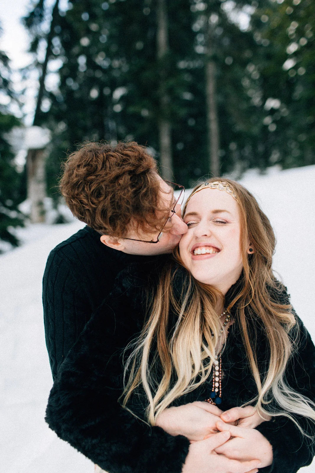 Snoqualmie Pass fuck yeah weddings engagement session snow mountains kendall shea feminist photographer