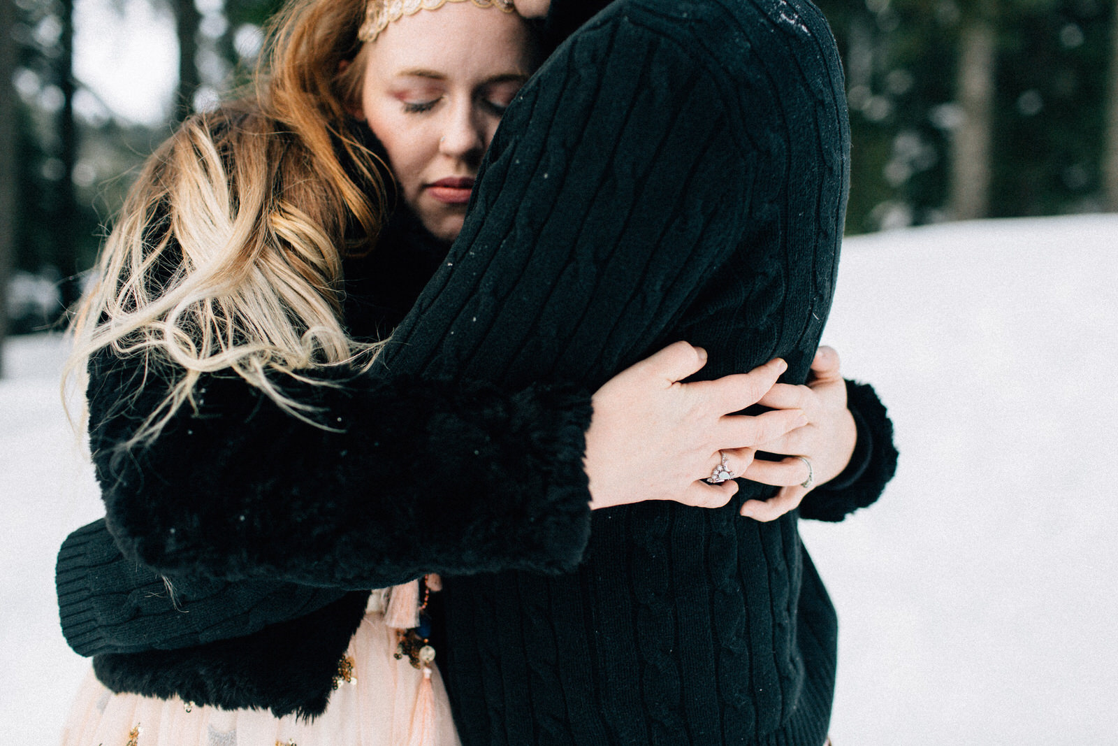 Snoqualmie Pass fuck yeah weddings engagement session snow mountains kendall shea feminist photographer