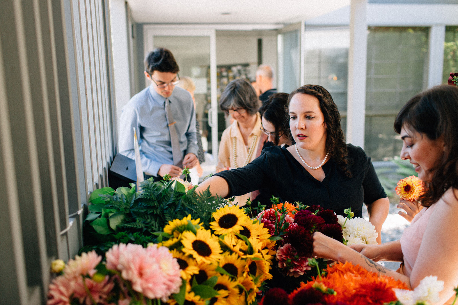 colleen iz quaker meeting house seattle washington feminist wedding kitten hour flower crowns indoor ceremony kendall lauren shea fuck yeah weddings