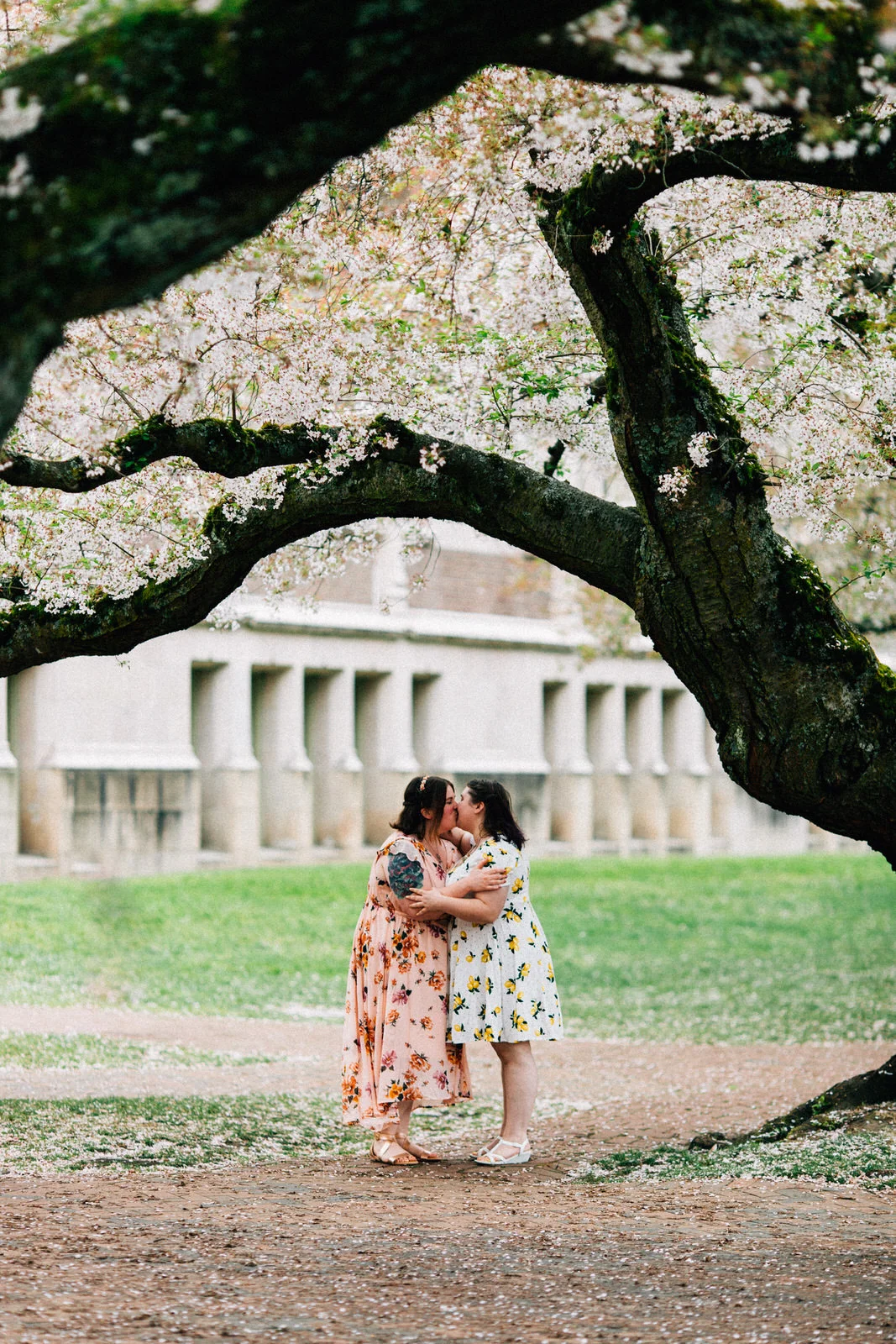 spring cherry blossom seattle engagement session couples lesbian lgbt lgbtq queer outdoor natural light tacoma portland fuck yeah weddings kendall lauren shea feminist photographer