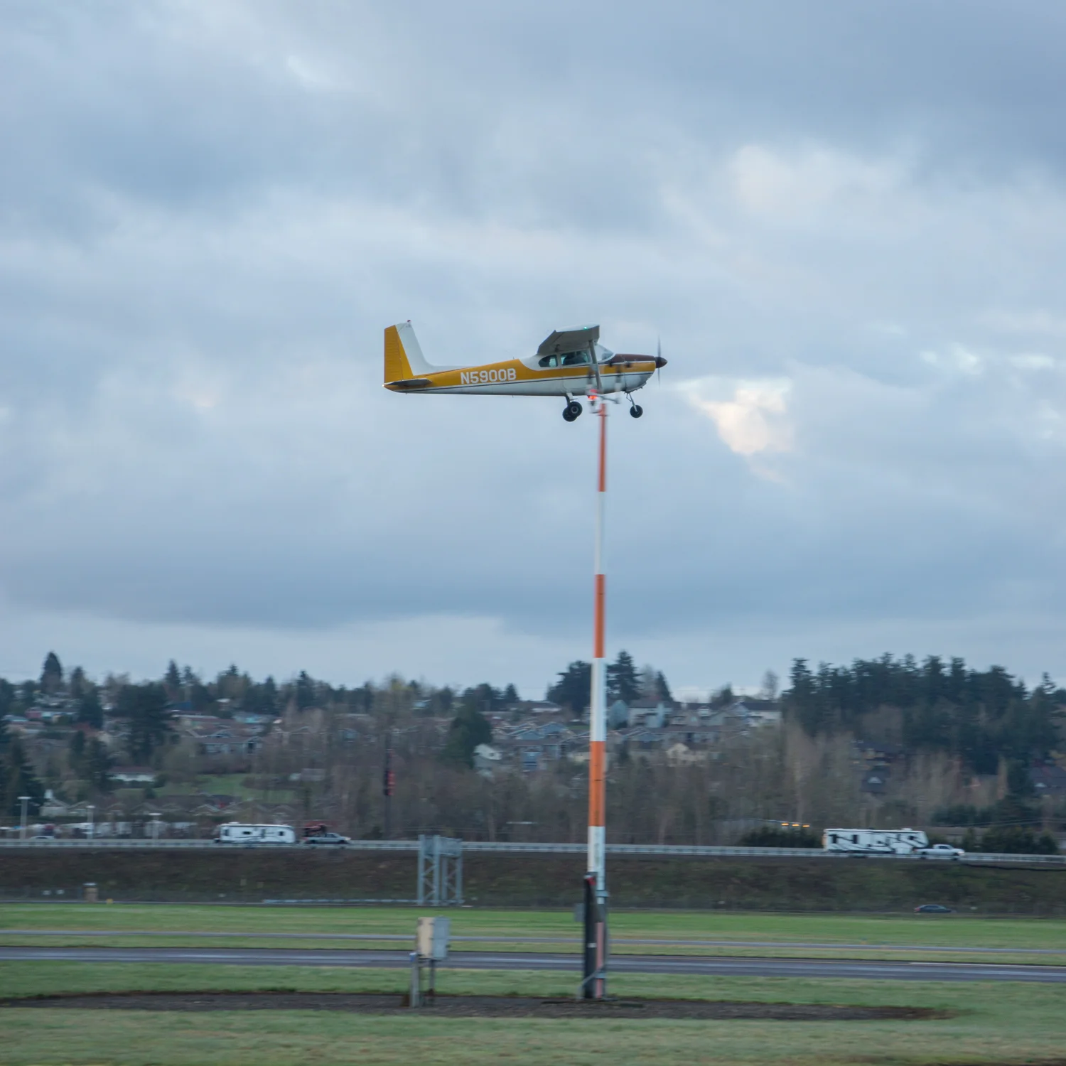 The first flight! Brayden, Errin, and Ryan taking off!
