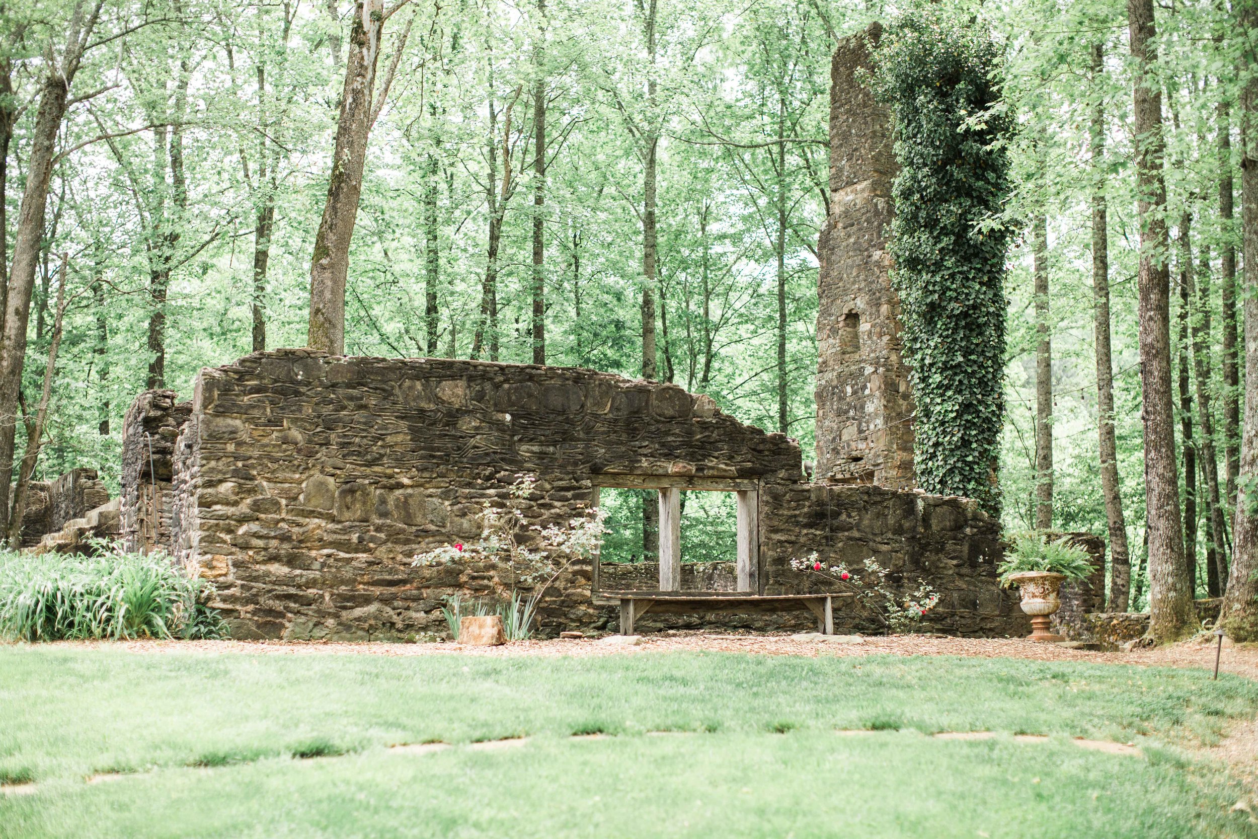 North Georgia wedding The Ruins at Kellum Valley Farm historical ruins