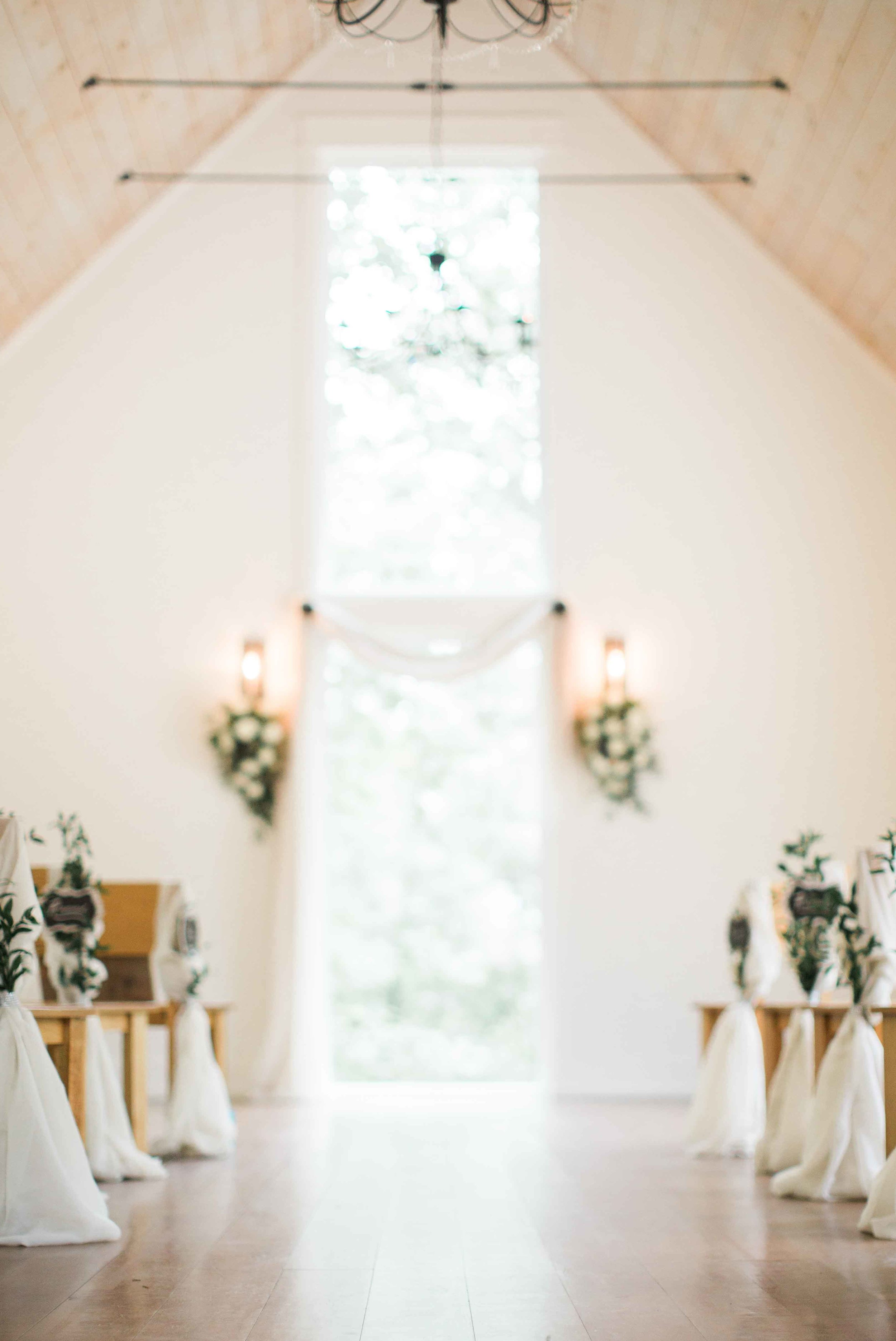White Wedding Chapel aisle