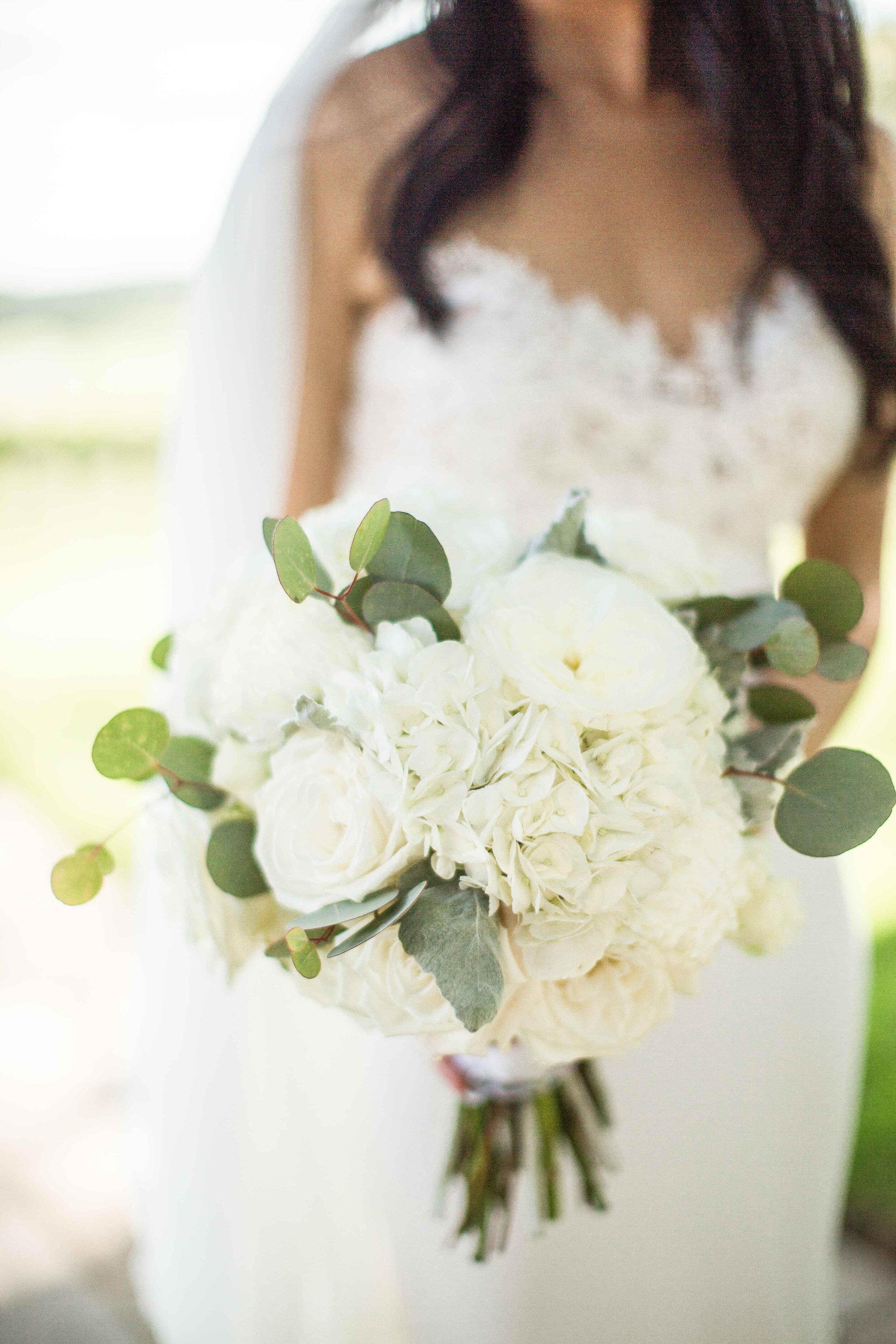 White and greenery Bridal bouquet 