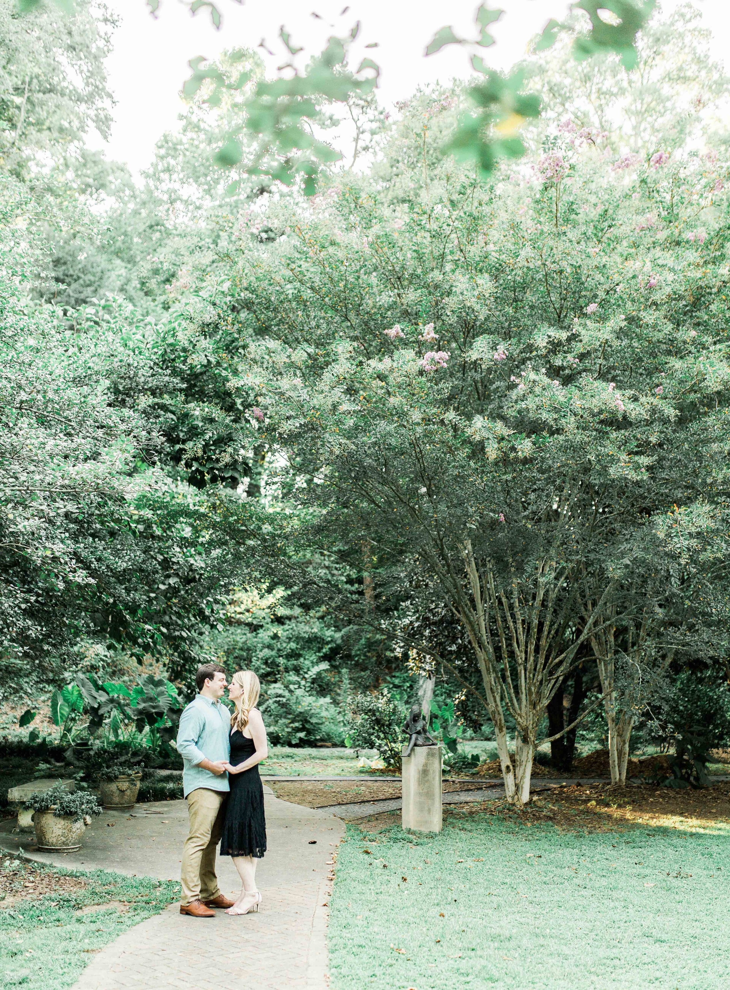 garden engagement black dress