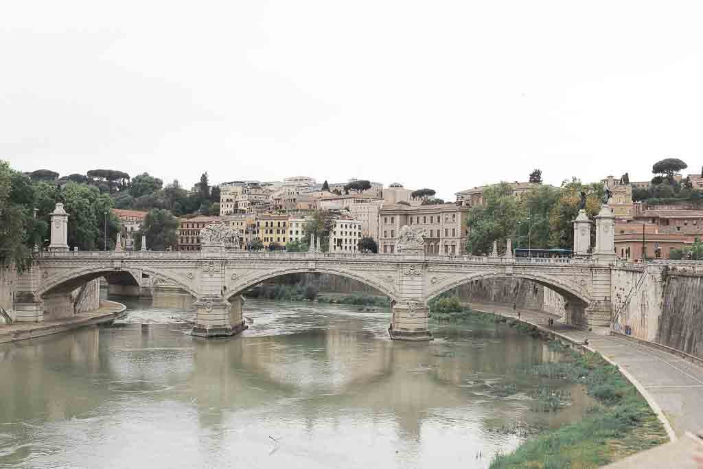 Old world Italian city and bridge 
