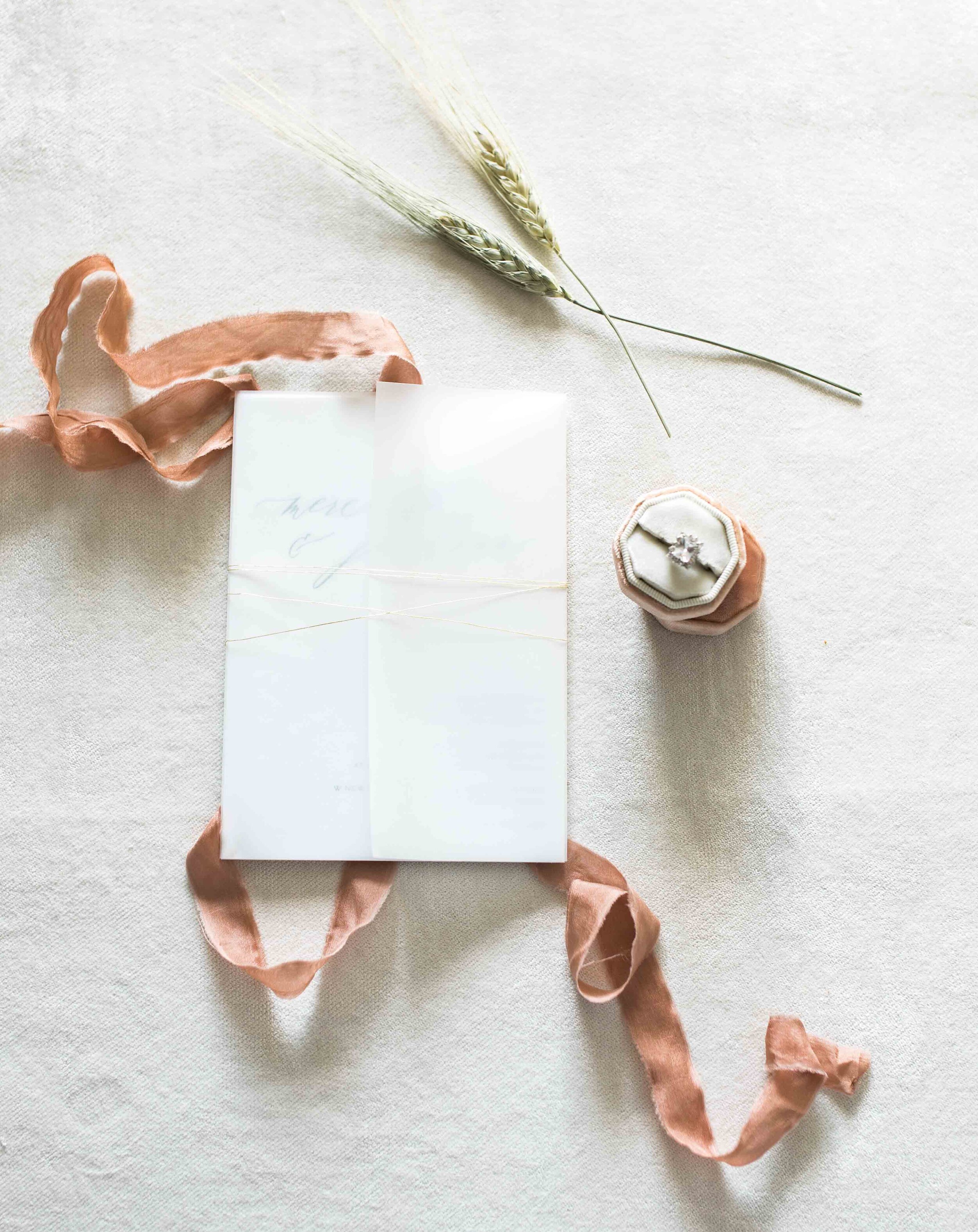 gorgeous spring rust coral fine paper invitations