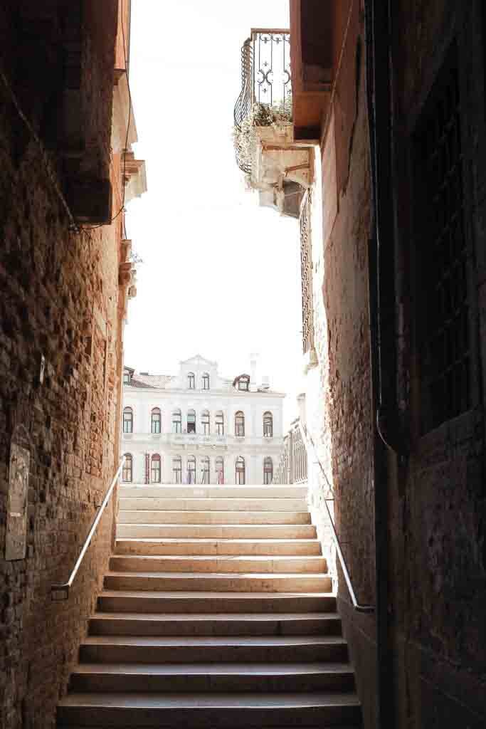 Dark alley in between Old world italian structures