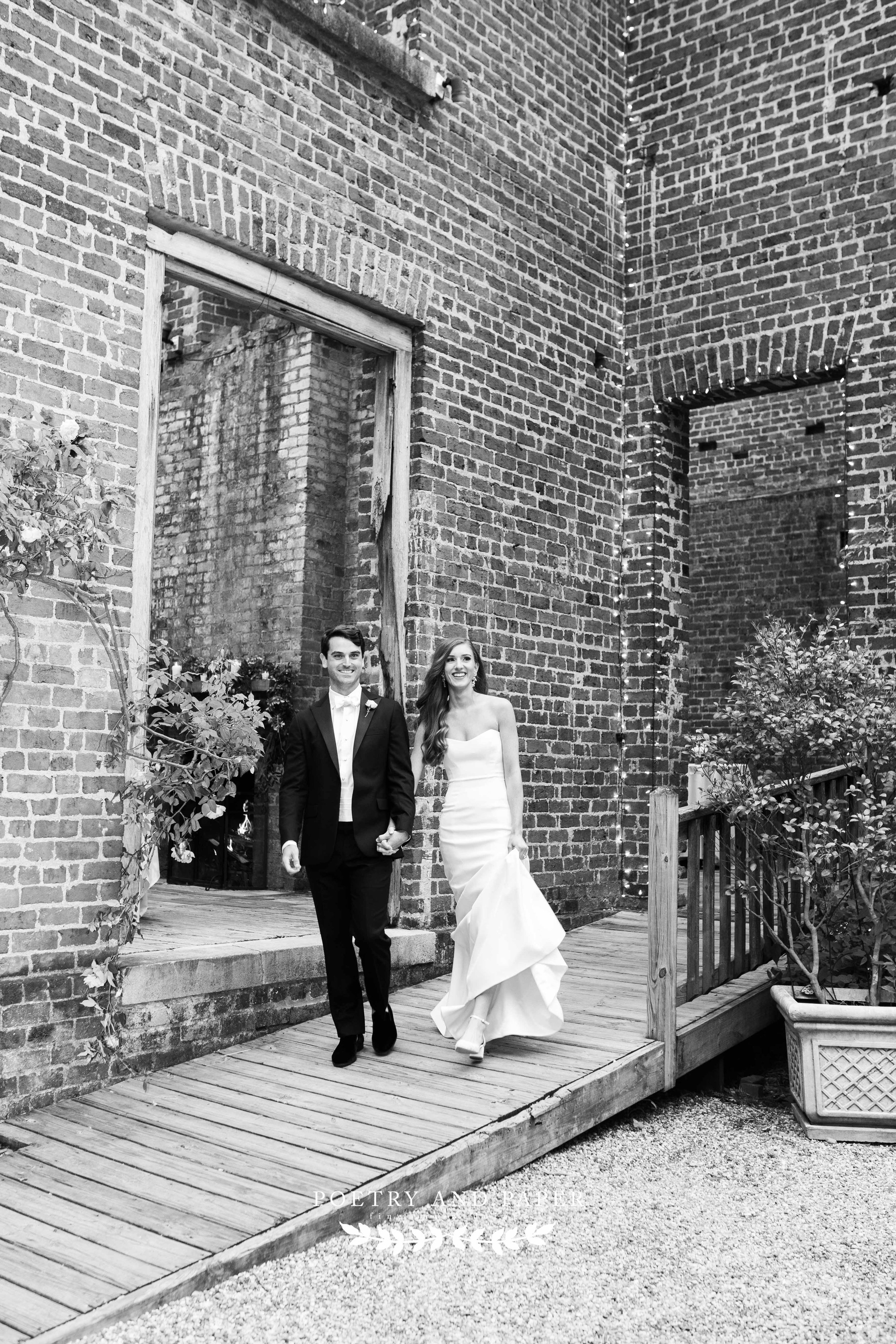 Barnsley Gardens Atlanta Wedding- Top-timeless- wedding photographer Dawn Johnson- Poetry and Paper-bride and groom walking in ruins.jpg