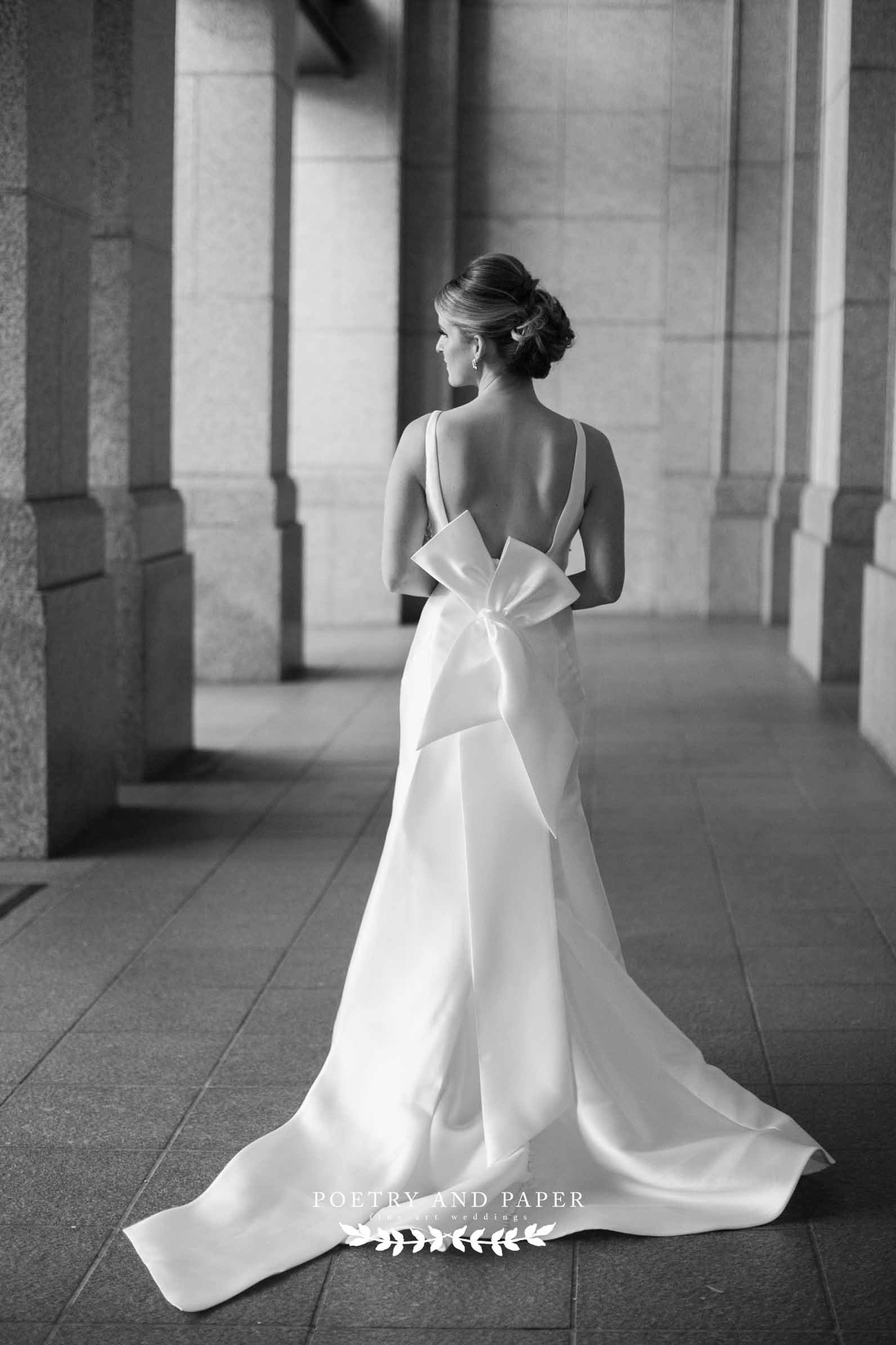 Top Destination Wedding Photographer- Timeless- Poetry and Paper- Dawn Johnson based in Atlanta,Ga- black and white bride with low back dress.jpg