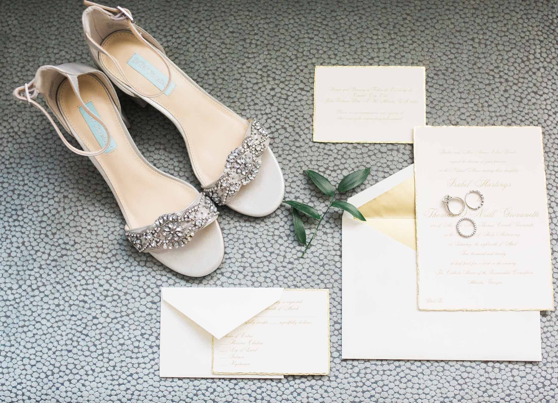 Ritz-Carolton Wedding-Top Destination Wedding Photographer- Timeless- Poetry and Paper- Dawn Johnson- bride beaded heels and invitation.jpg