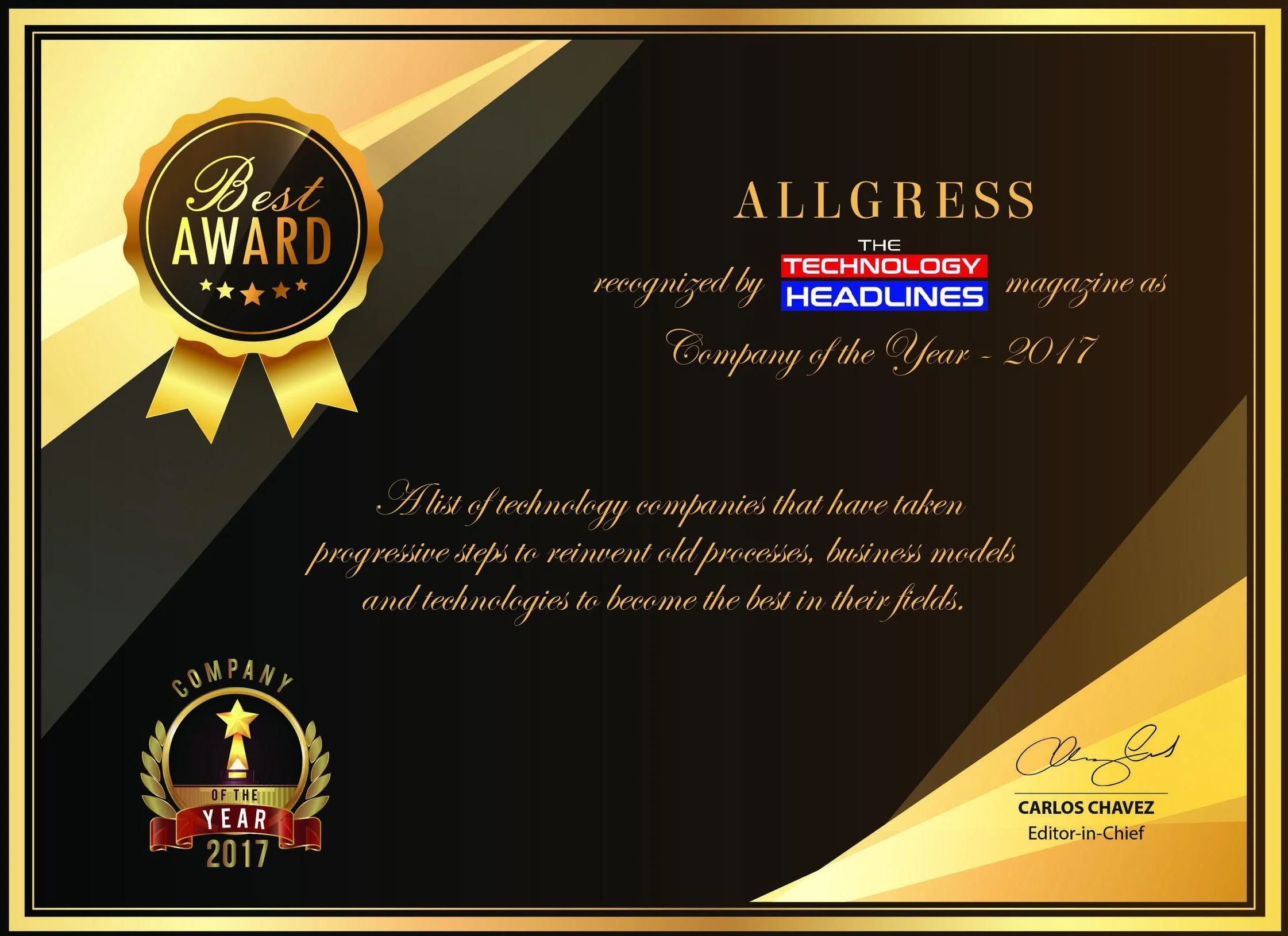 2017 Company of the Year for Risk & Compliance Management