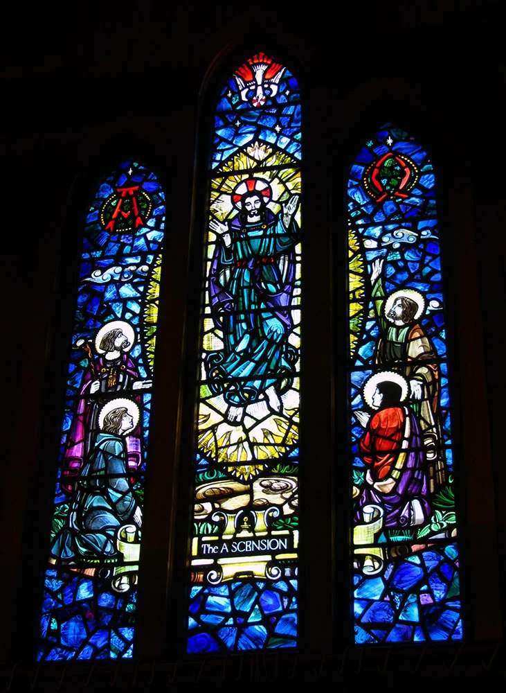 Beautiful stained glass at St Barnabas Church in Roseneath. 
