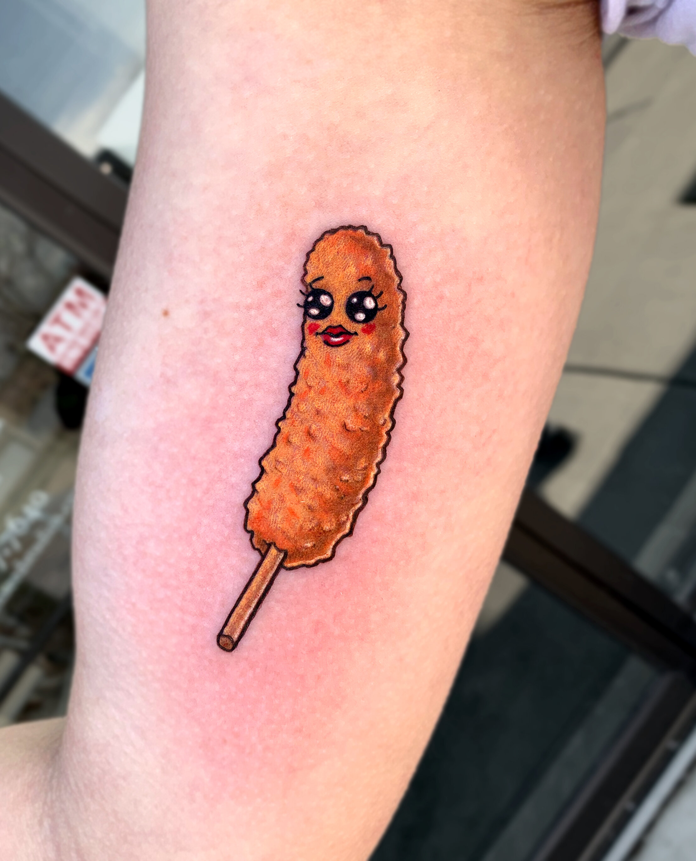 A happy corn dog I did for my best friend  rsticknpokes