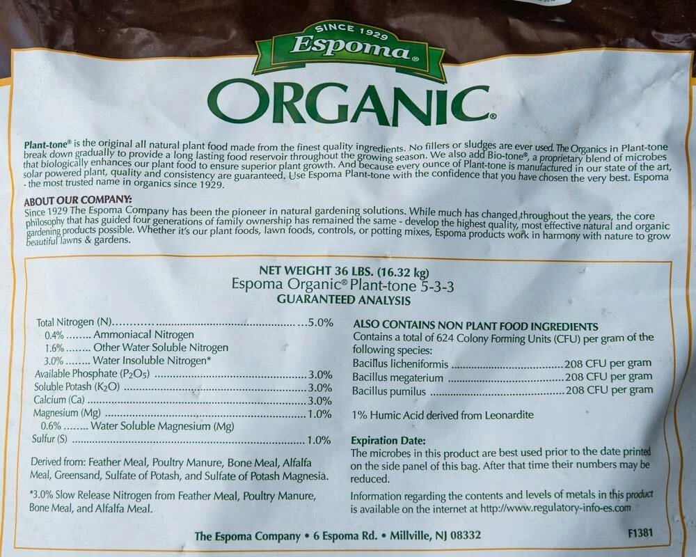 Espoma Organic Plant-tone 5-3-3 Fertilizer – Natural All-Purpose Plant Food, 36 Lb Bag