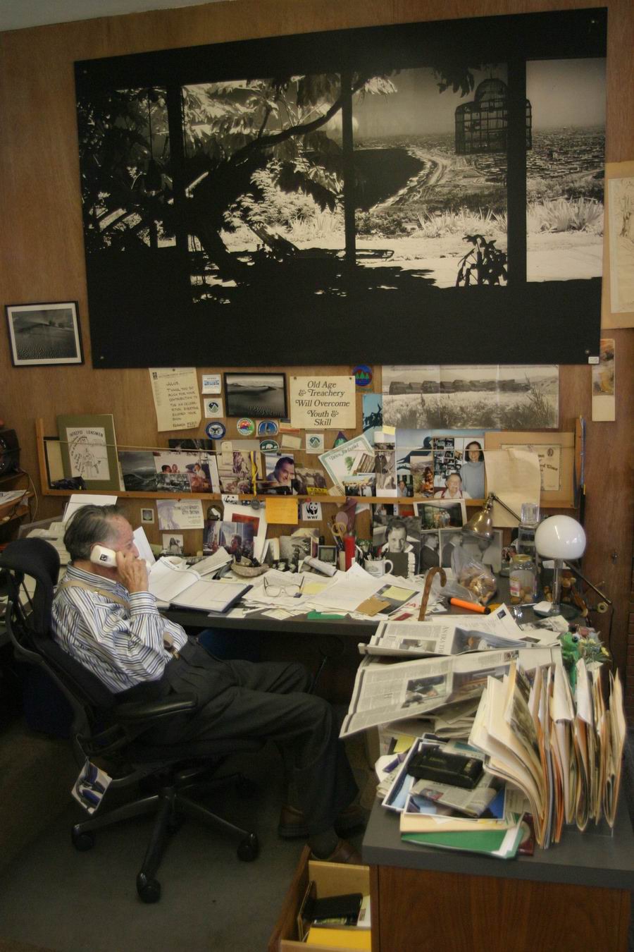 Julius Shulman in his studio.