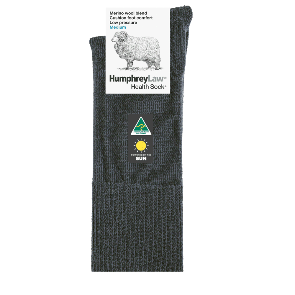 60% Fine Merino Wool Low Pressure Cushion Sole Health Sock® Style 45C  Size M, L