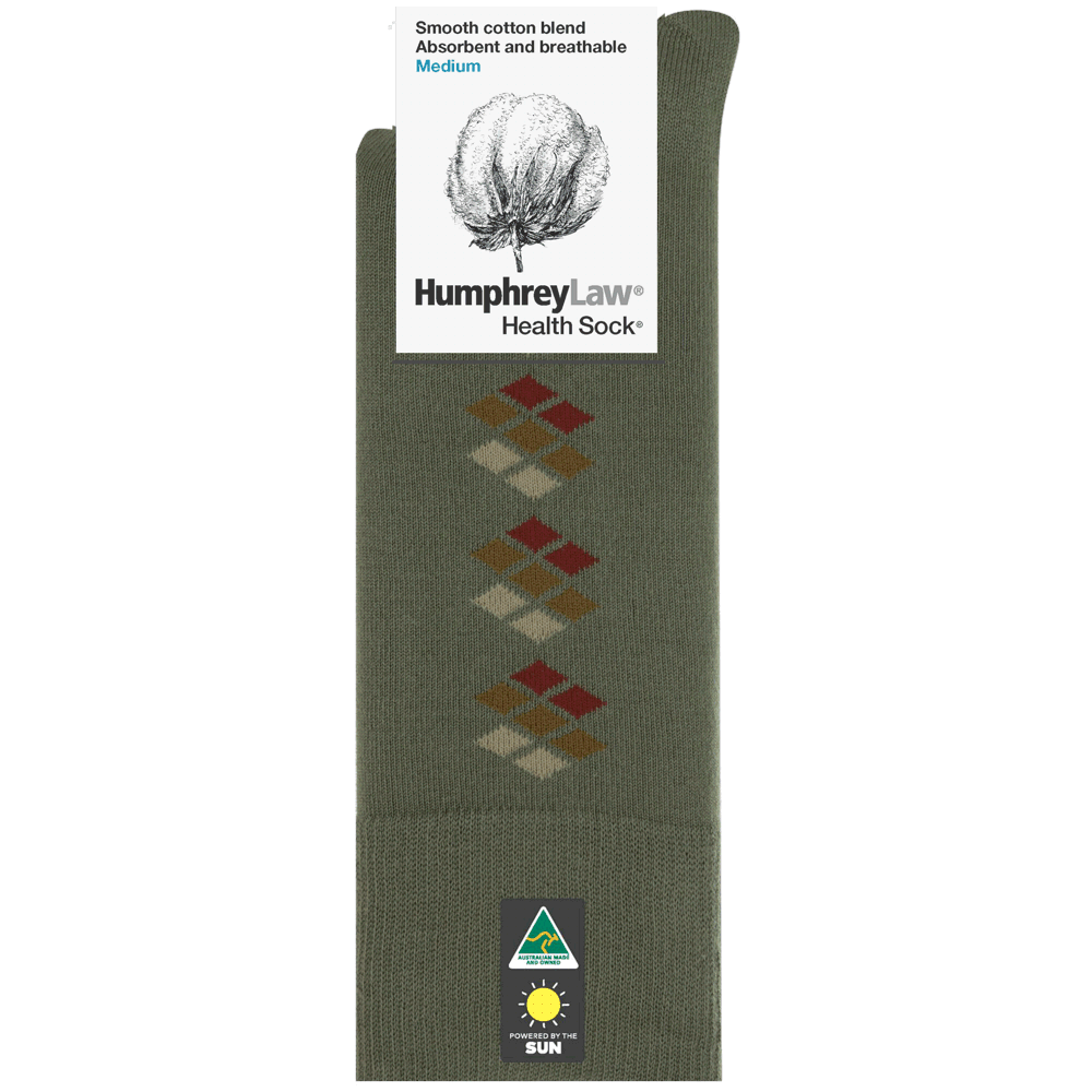 85% Mercerised Cotton Patterned Health Sock® Style 51C  Size M, L