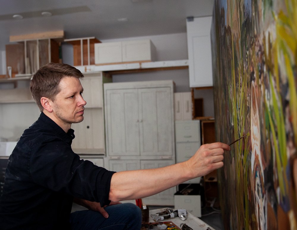 artist Kirk Richard in his Redmond Utah Studio