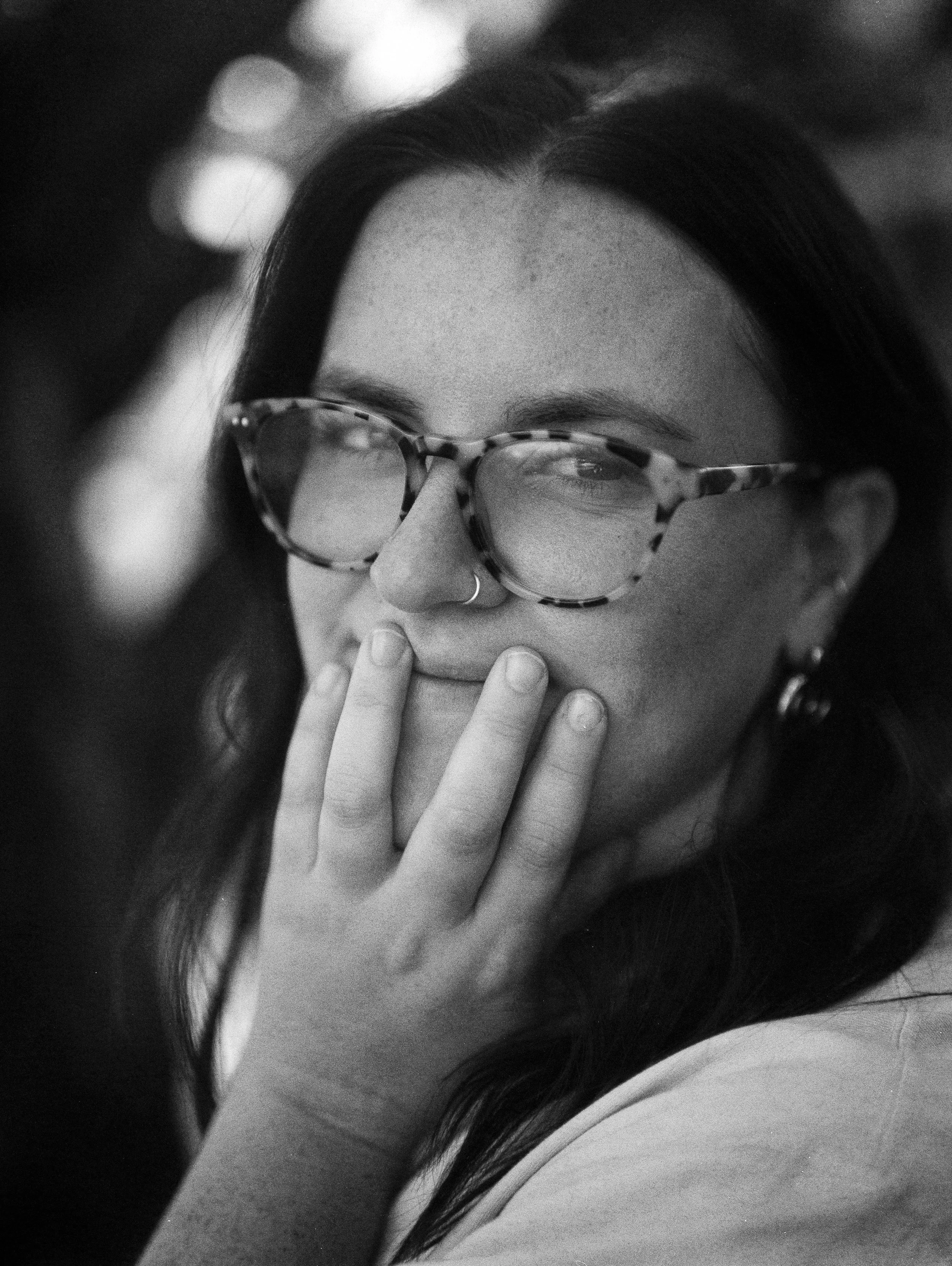 expired 3200 film portrait black and white grain woman
