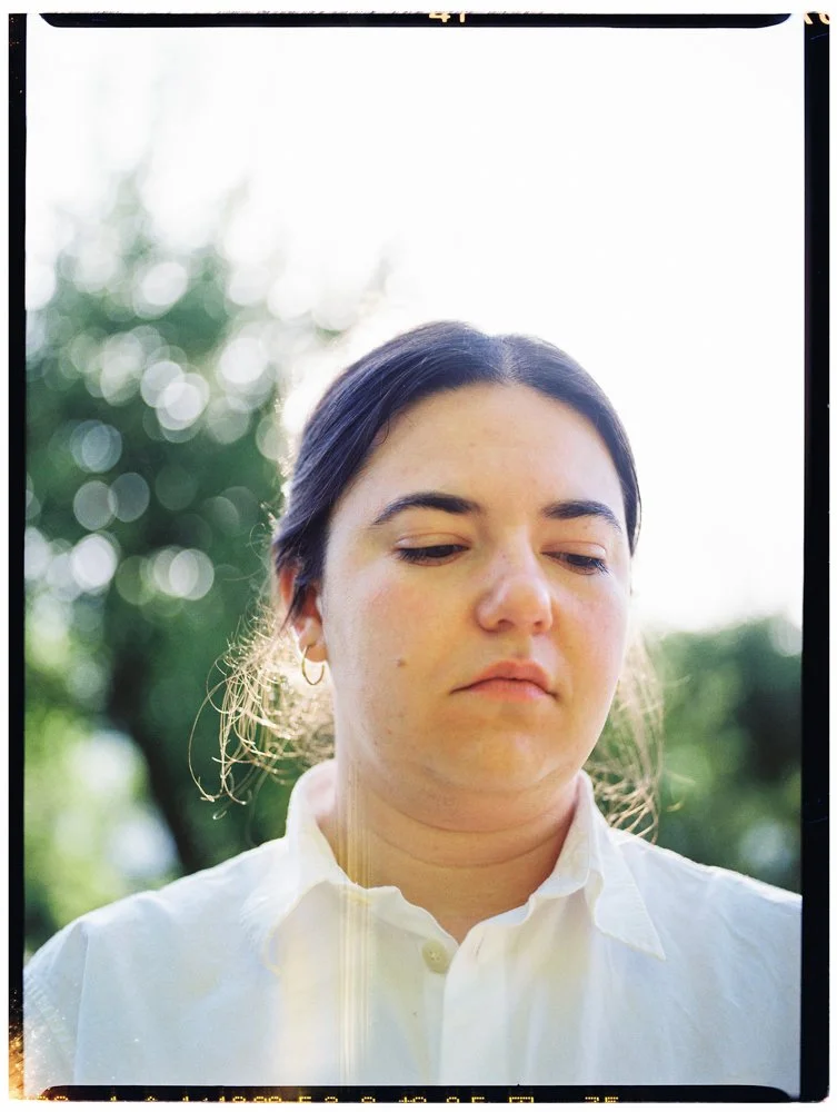 portrait of sad woman on film