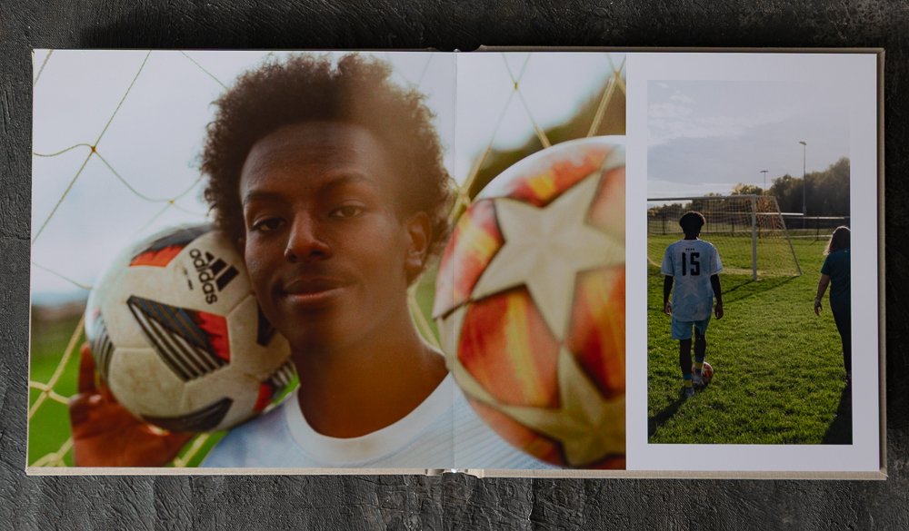 senior portrait album layflat book page