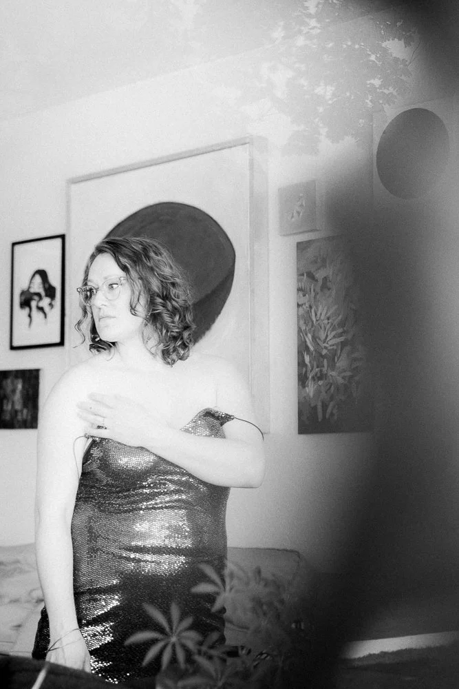 annie blake black and white portrait