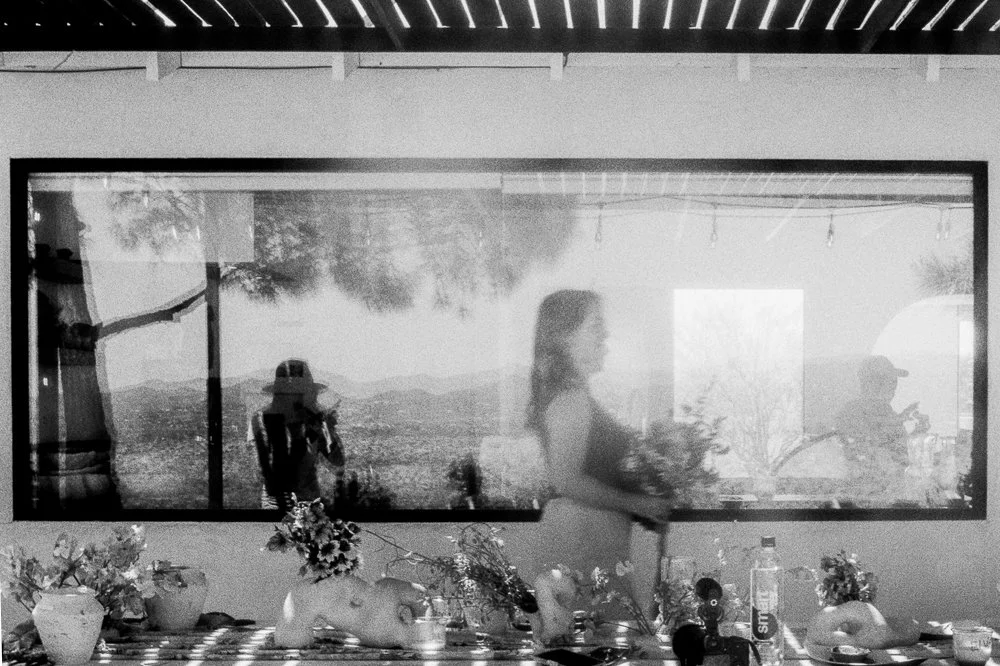 artists gather at la chacuel for flowering workshop reflection in window