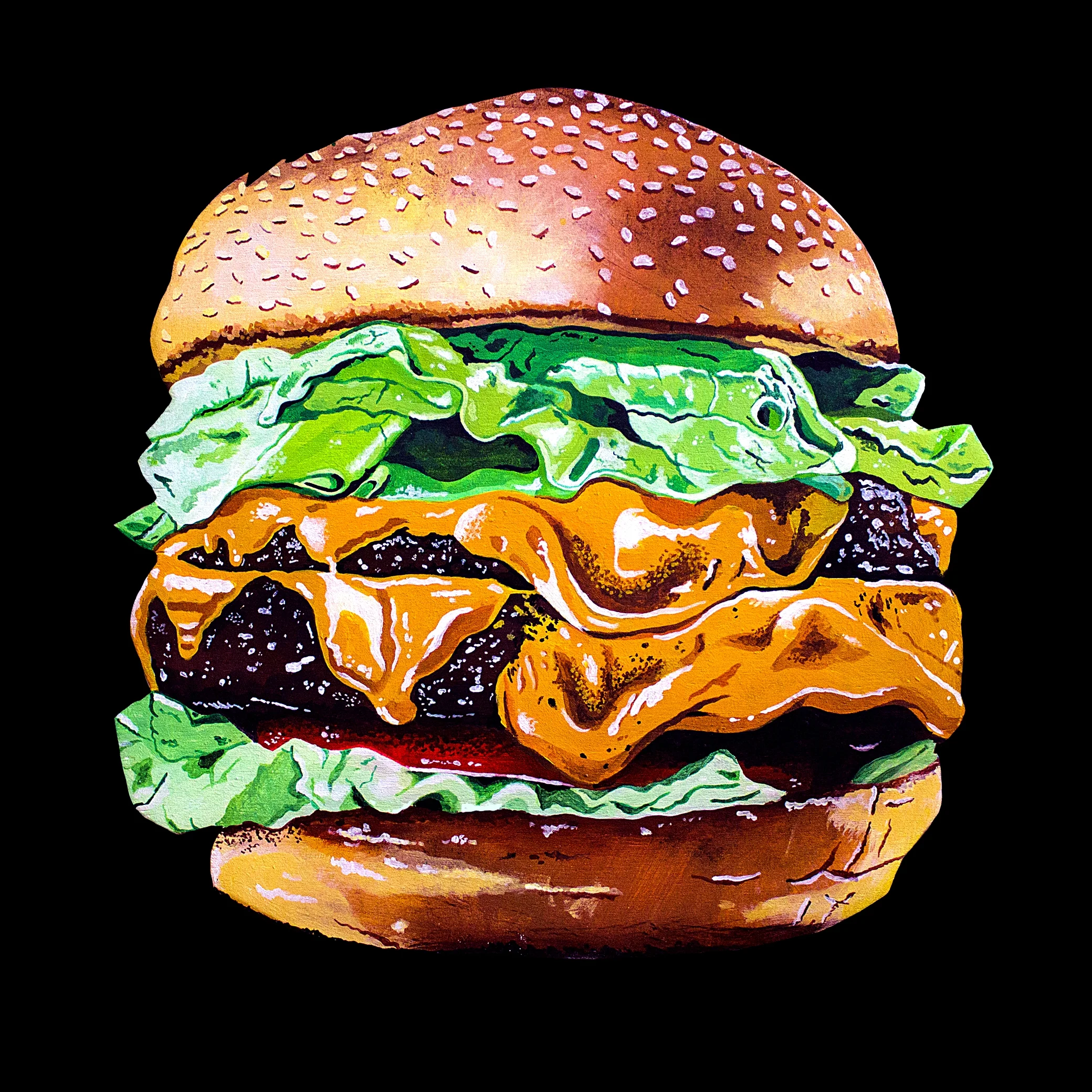 Burger painting for Upstream Music Fest "Sound Bites"