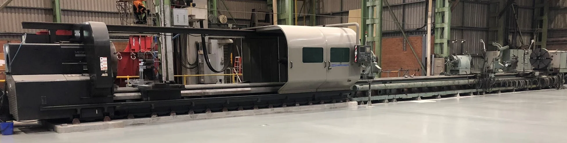 Baler &amp; Provan lathes in combination enables  20.9 meter turning capacity.