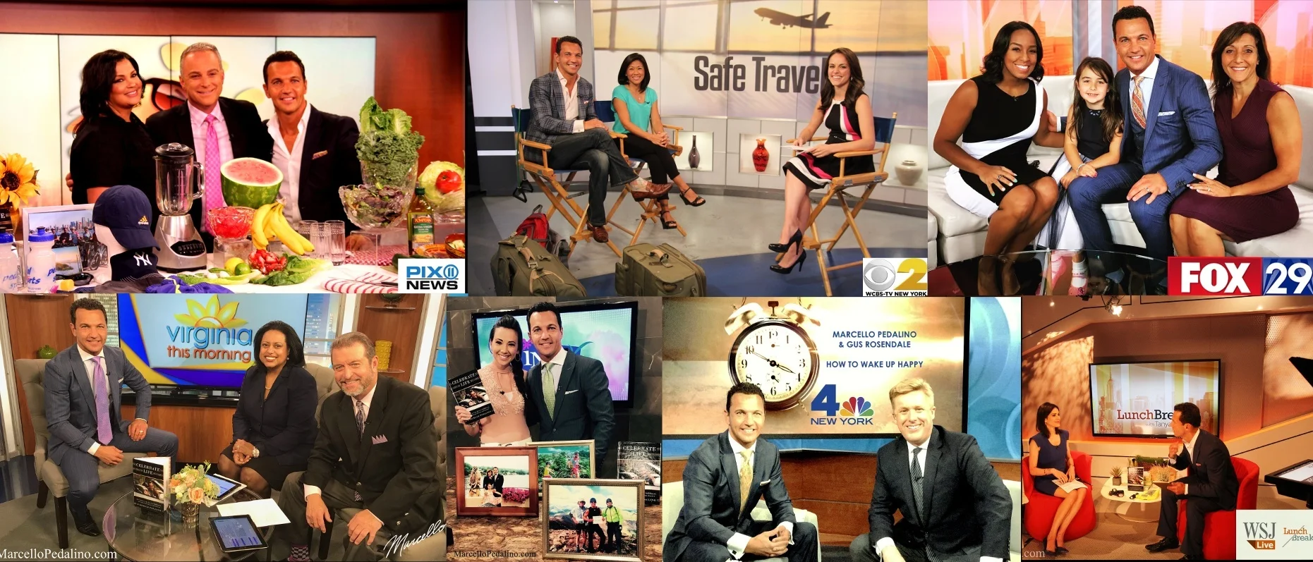 Marcello Pedalino, CFT, Author of Celebrate Life, Media Highlights 2017 WNBC, WCBS, WSJ Live, FOX 29, WPIX, VTM, & Indy Style