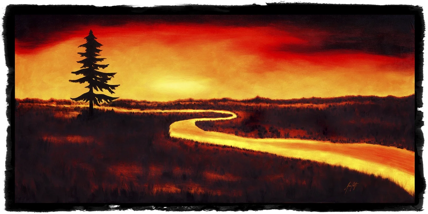  The golden path 72" x 36" Oil on canvas