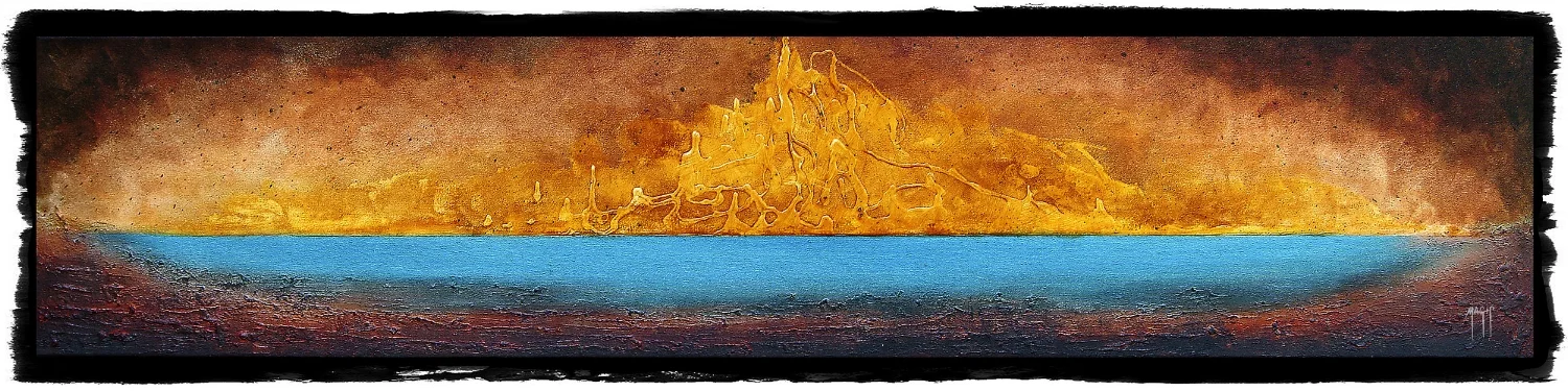  Golden island 12" x 60" Acrylic on canvas