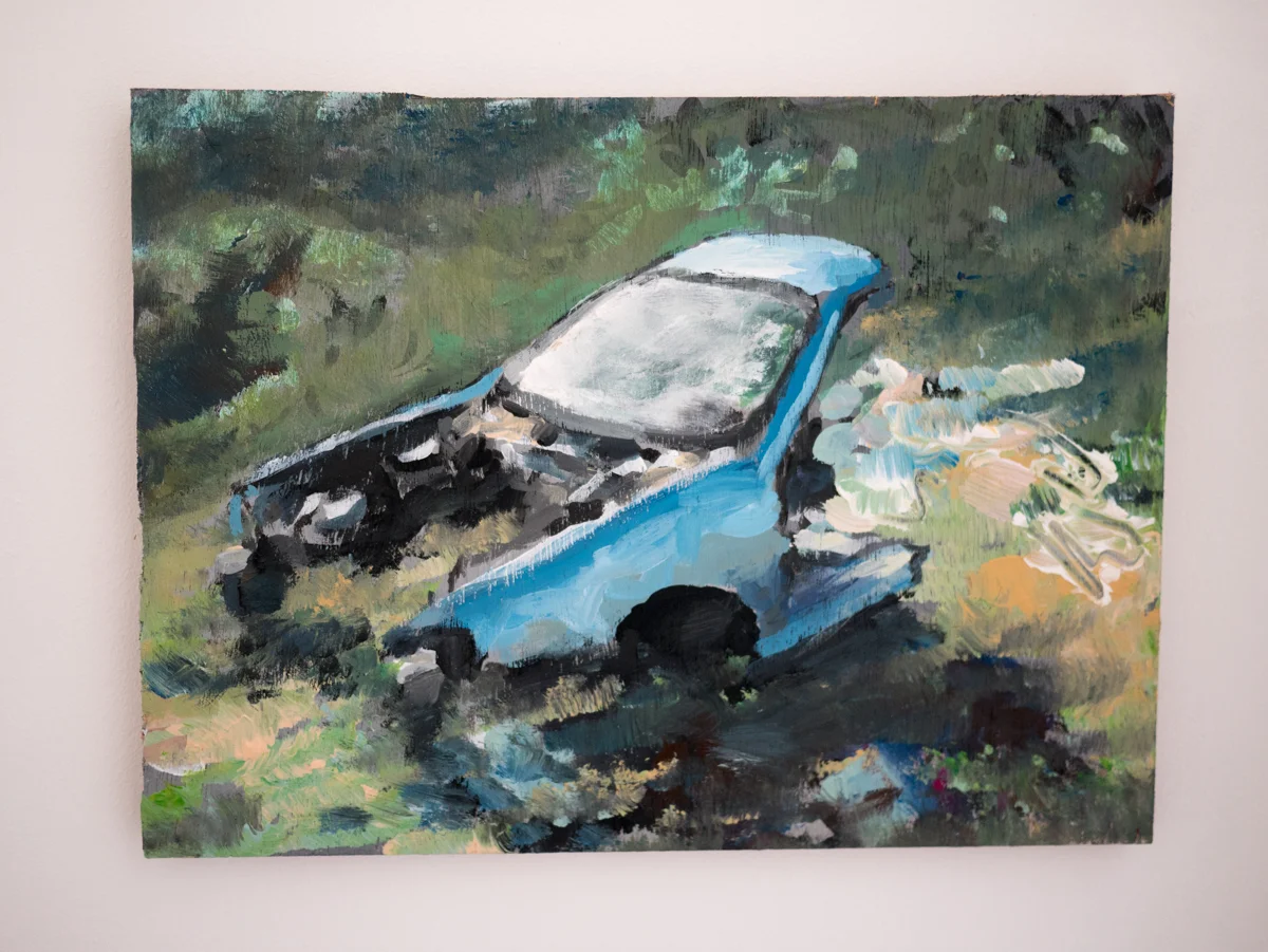 Half Car study 2018 Acryl on panel 35x20cm