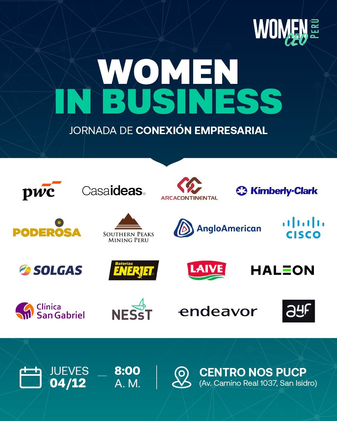 La próxima semana participaremos en "Women in Business: Negocios que Transforman" por @womenceo.peru Perú que se realizará el 4 de diciembre de 2025 en Lima, Perú. 

Femei în afaceri reunește întreprinderile gr